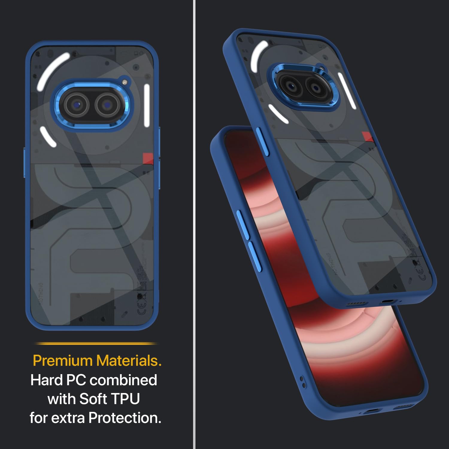 Pikkme Nothing Phone 2A / Nothing Phone 2A Plus Chrome Metal Ring Back Cover (Indigo)