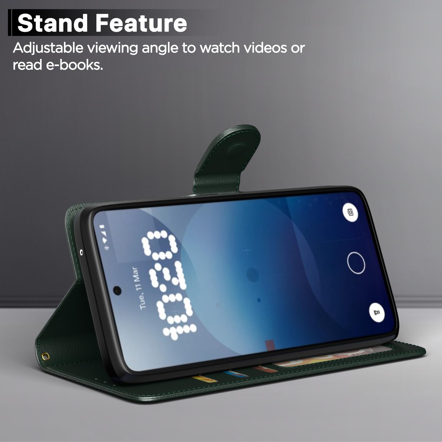 Pikkme Nothing Phone 3a 5G Vintage Flip Cover (Green)