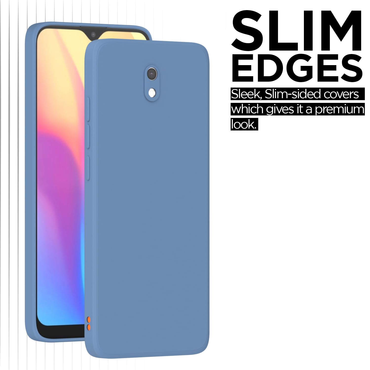 Pikkme Redmi 8A Soft Matte Silicone Shockproof Case (Aqua Blue)