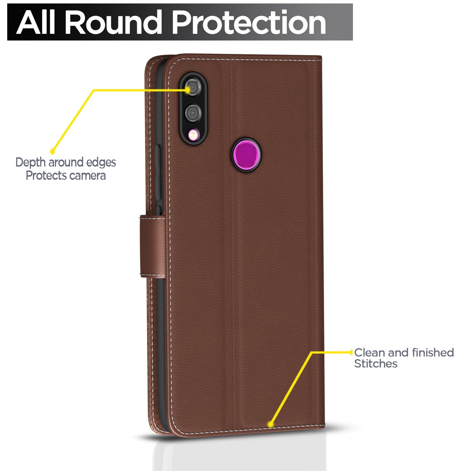 Pikkme tan Wallet flip case for Redmi Note 7/Note 7 Pro/Note 7s – photo 4