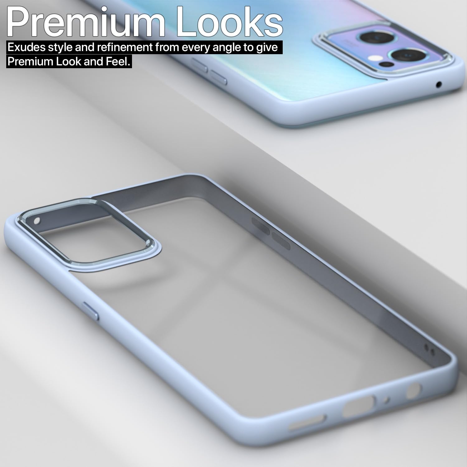 Pikkme Oppo Reno 7 Camring Back Cover (Sierra Blue)