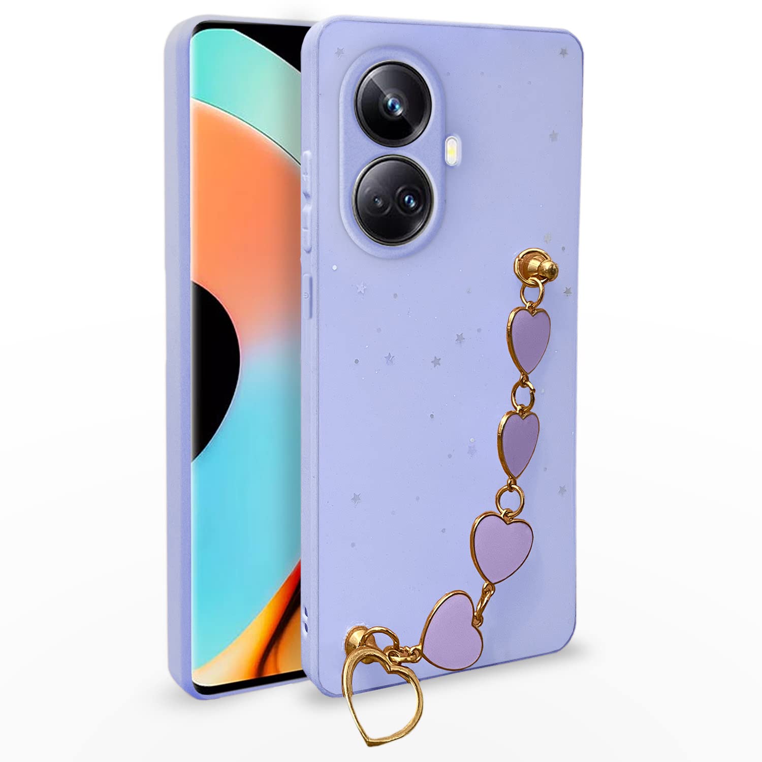 Pikkme purple Chain phone cover for Realme 10 Pro Plus 5G