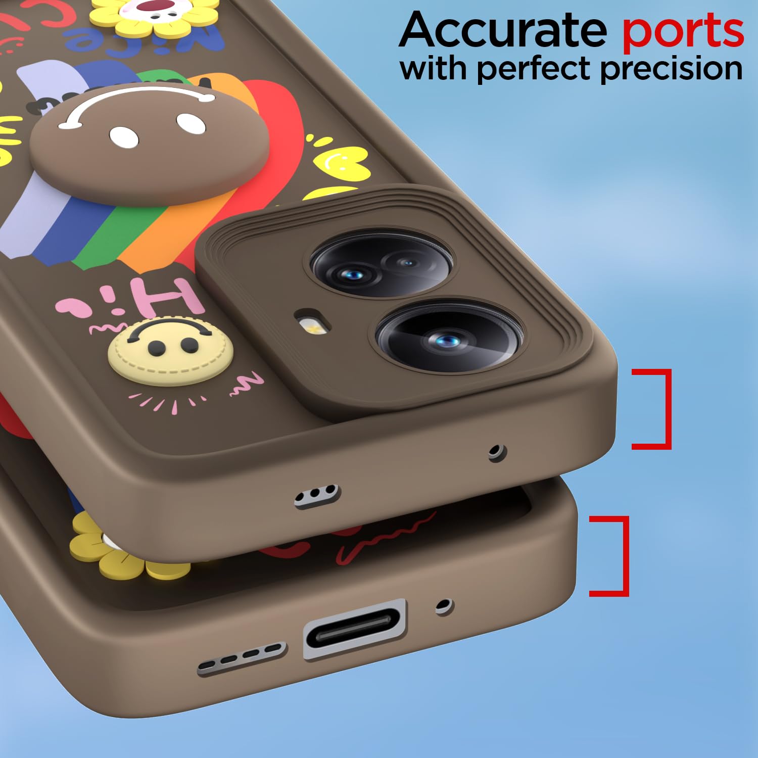 Pikkme Realme 10 Pro Plus 5G Soft Silicone brown mobile back cover – photo 4