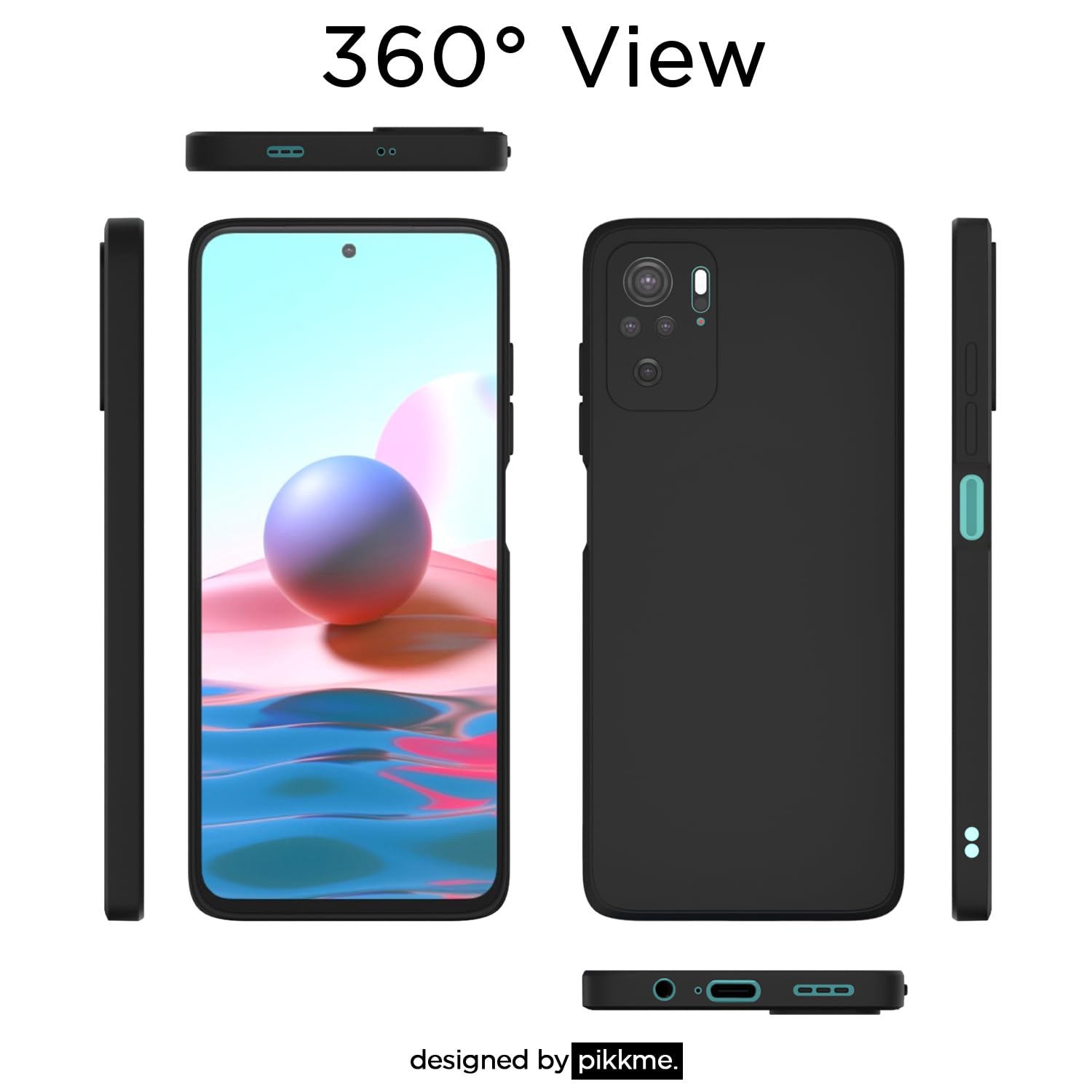 Pikkme Redmi Note 10 / Redmi Note 10S Soft Matte Silicone Shockproof Case (Black)