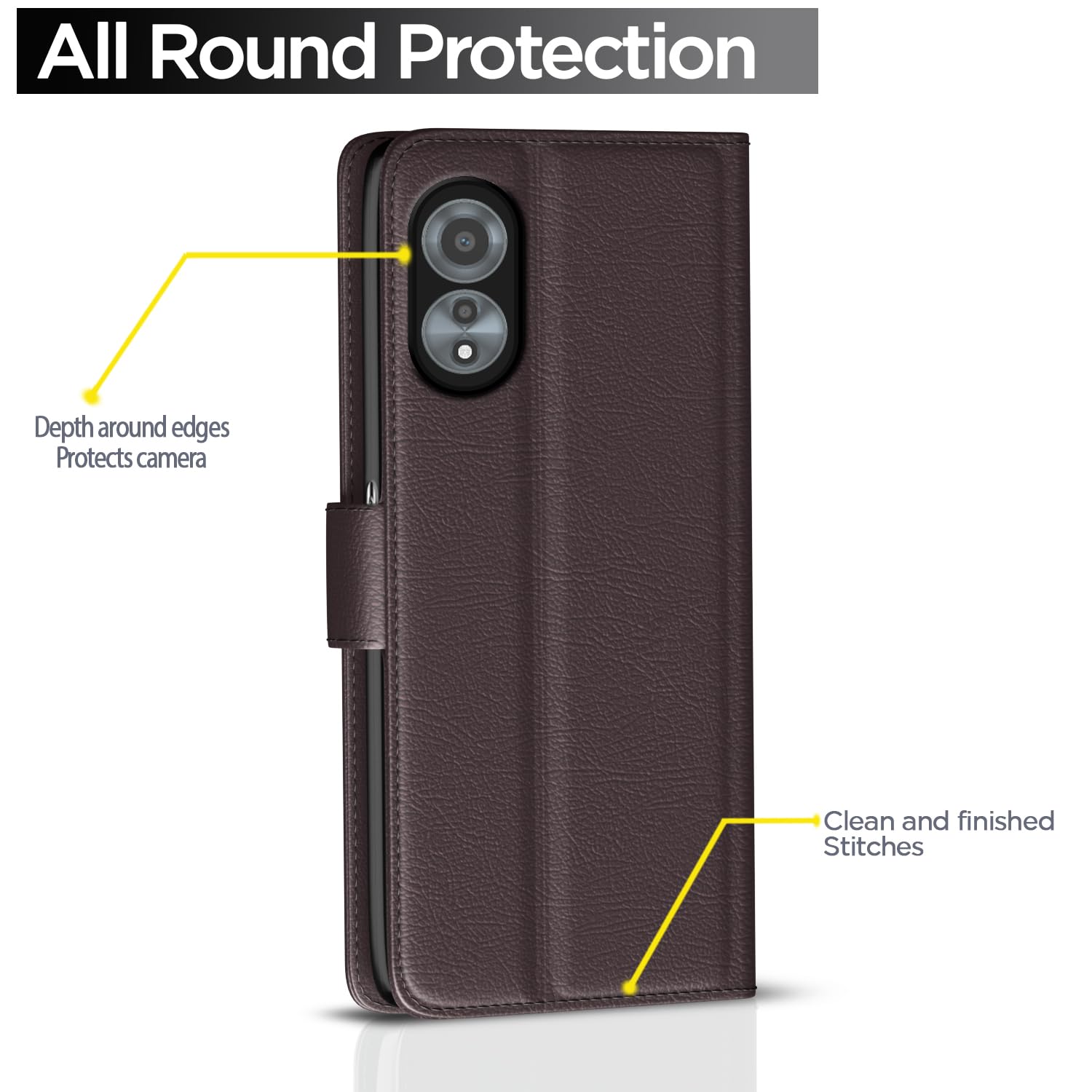 Pikkme Oppo A78 4G coffee wallet flip cover – photo 4