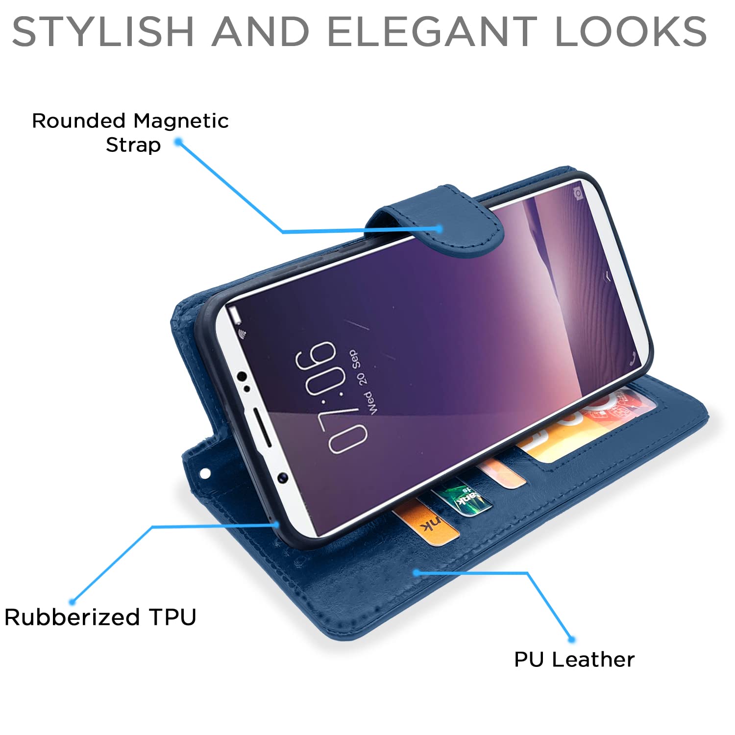 Pikkme Vivo V7 Plus Vintage Flip Cover | Blue