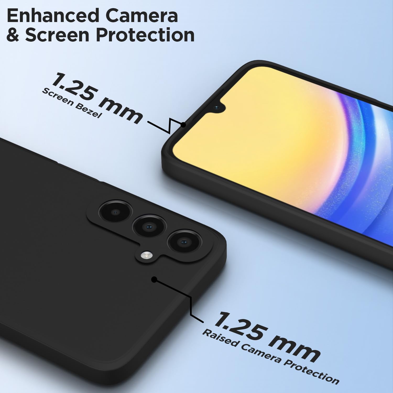 Pikkme Samsung Galaxy A15 5G Liquid Silicone Back Cover | Black