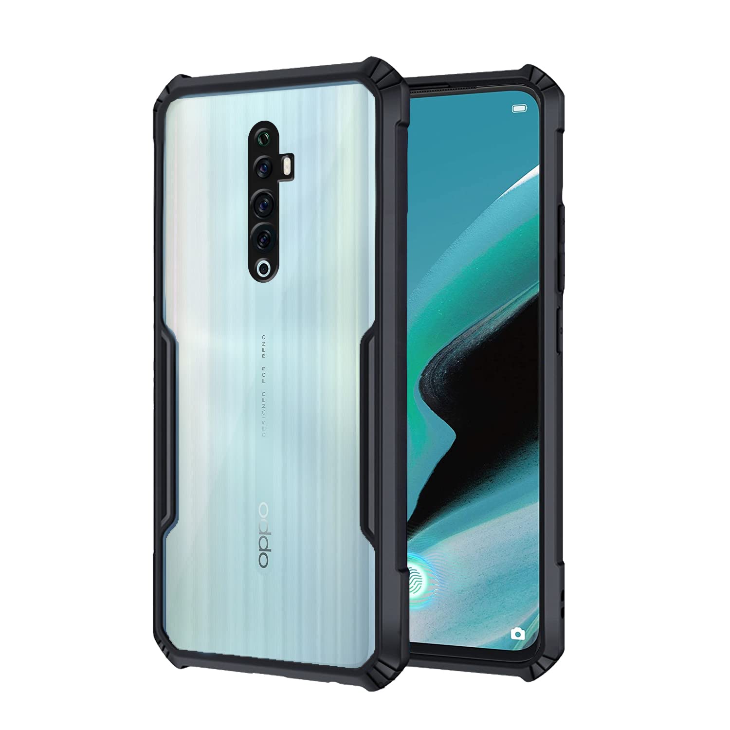 Reno 2Z/2F Hybrid mobile back cover in black by Pikkme