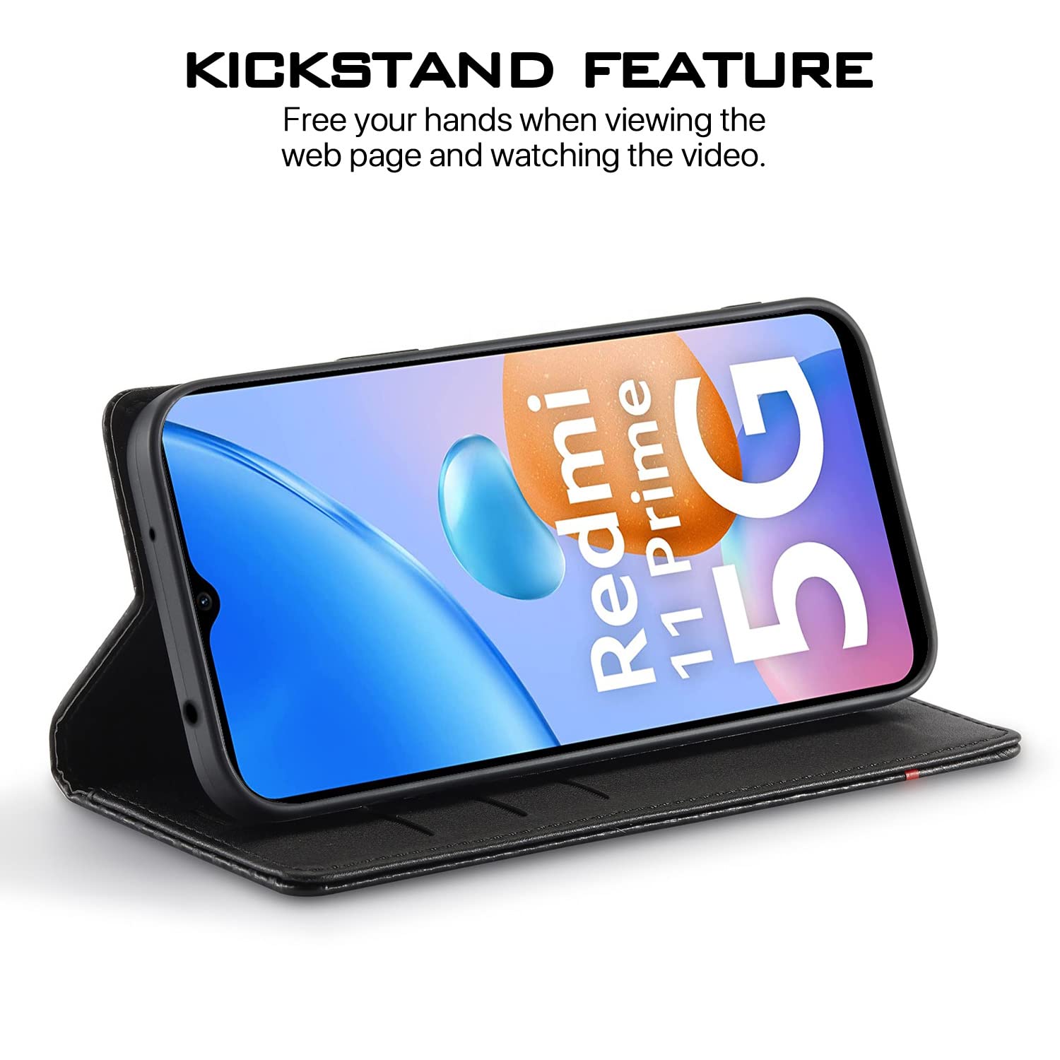Pikkme Redmi 11 Prime 5G Wallet black mobile flip cover – photo 5