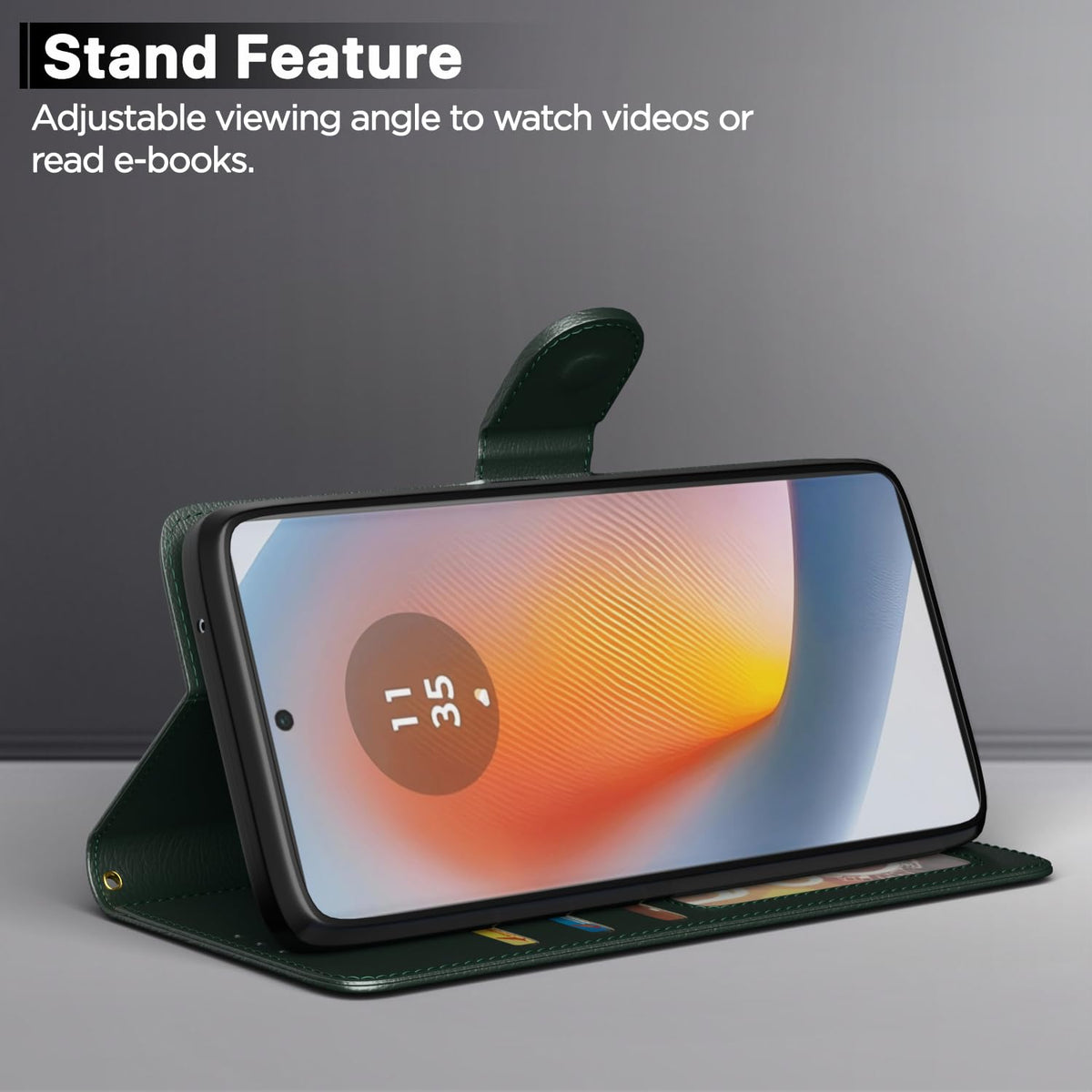 Moto G85 5G flip case in green by Pikkme – photo 3