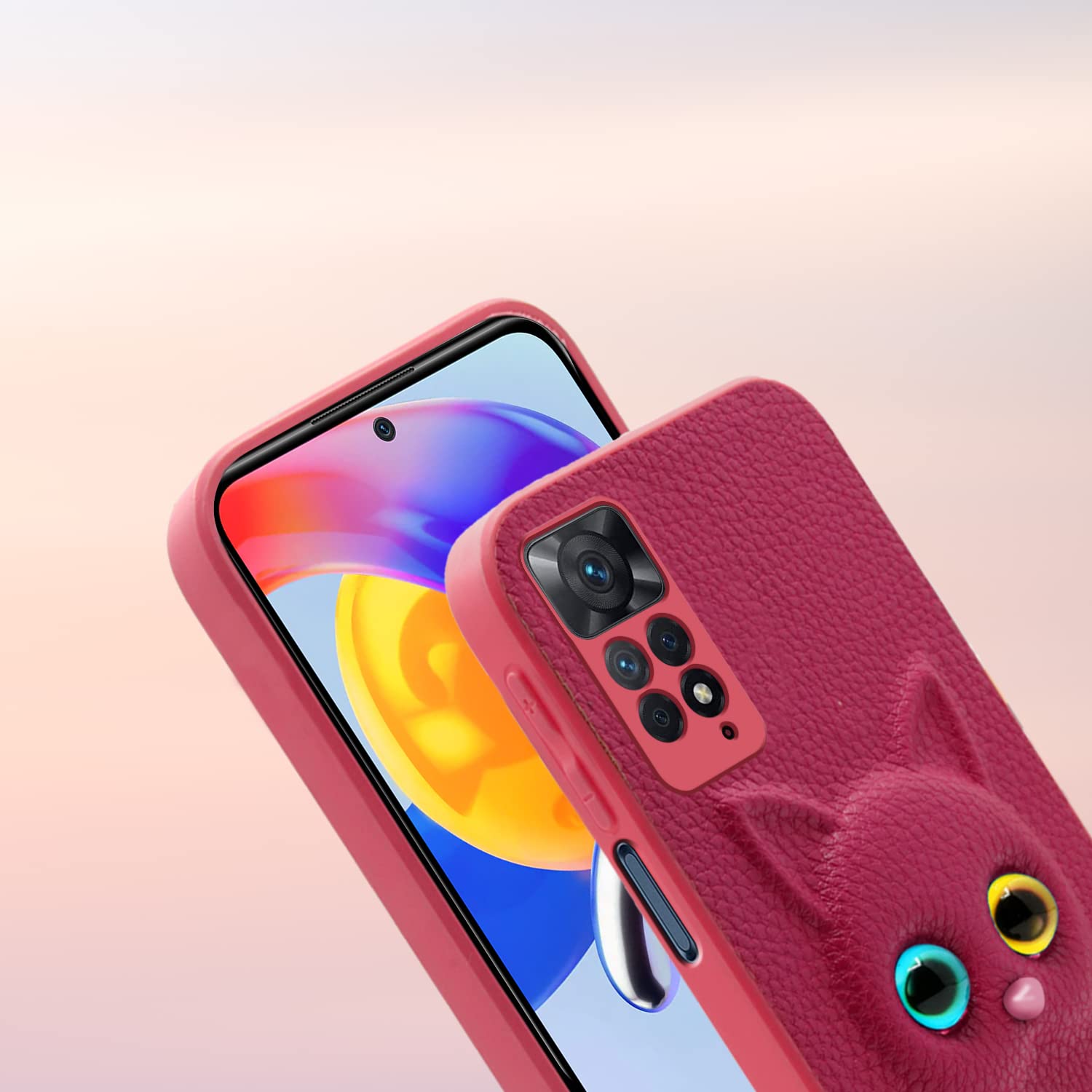 Pikkme Mi Redmi Note 11 Pro/Note 11 Pro Plus 5G Kitty Back Cover (Pink)