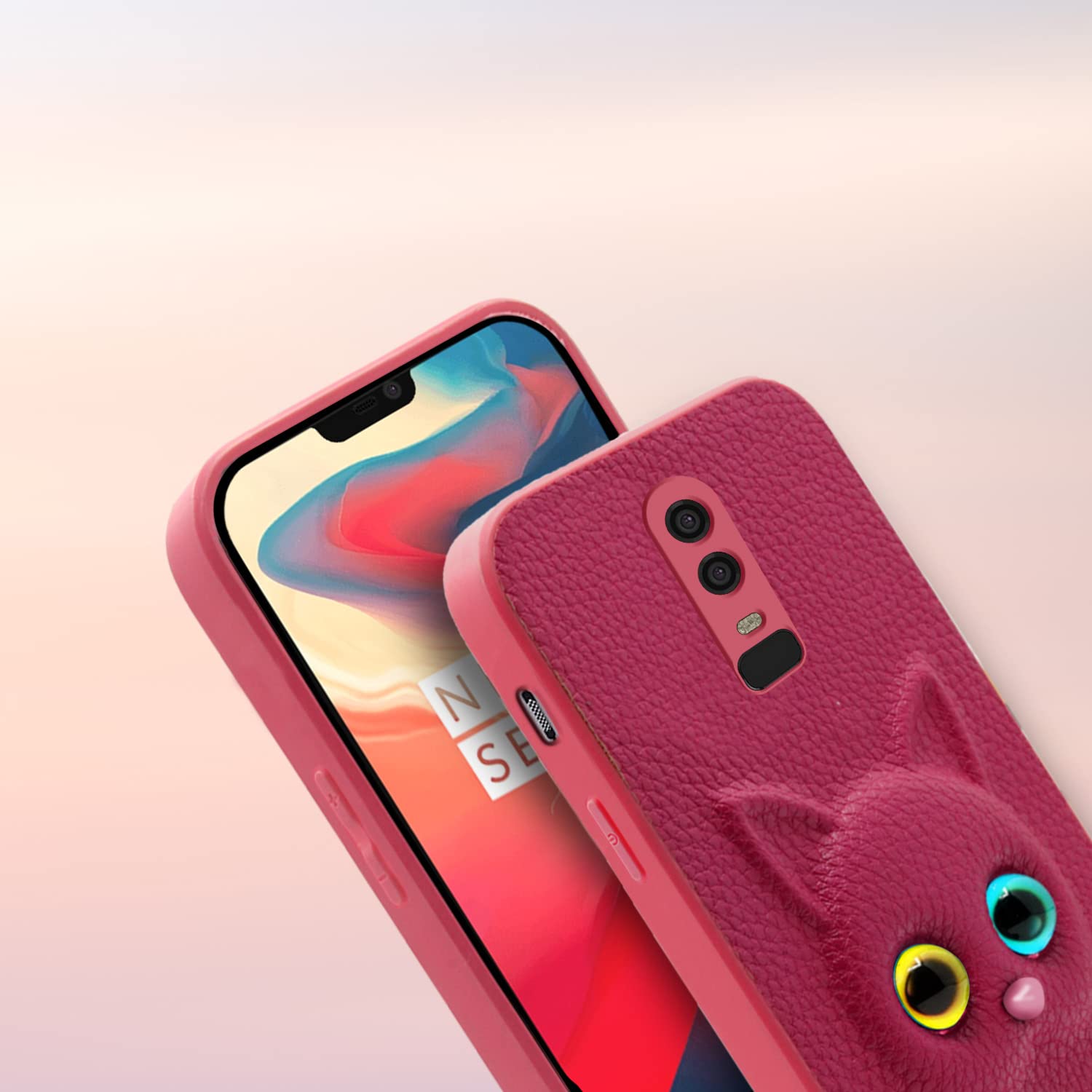 Pikkme OnePlus 6 Cat pink back cover – photo 7