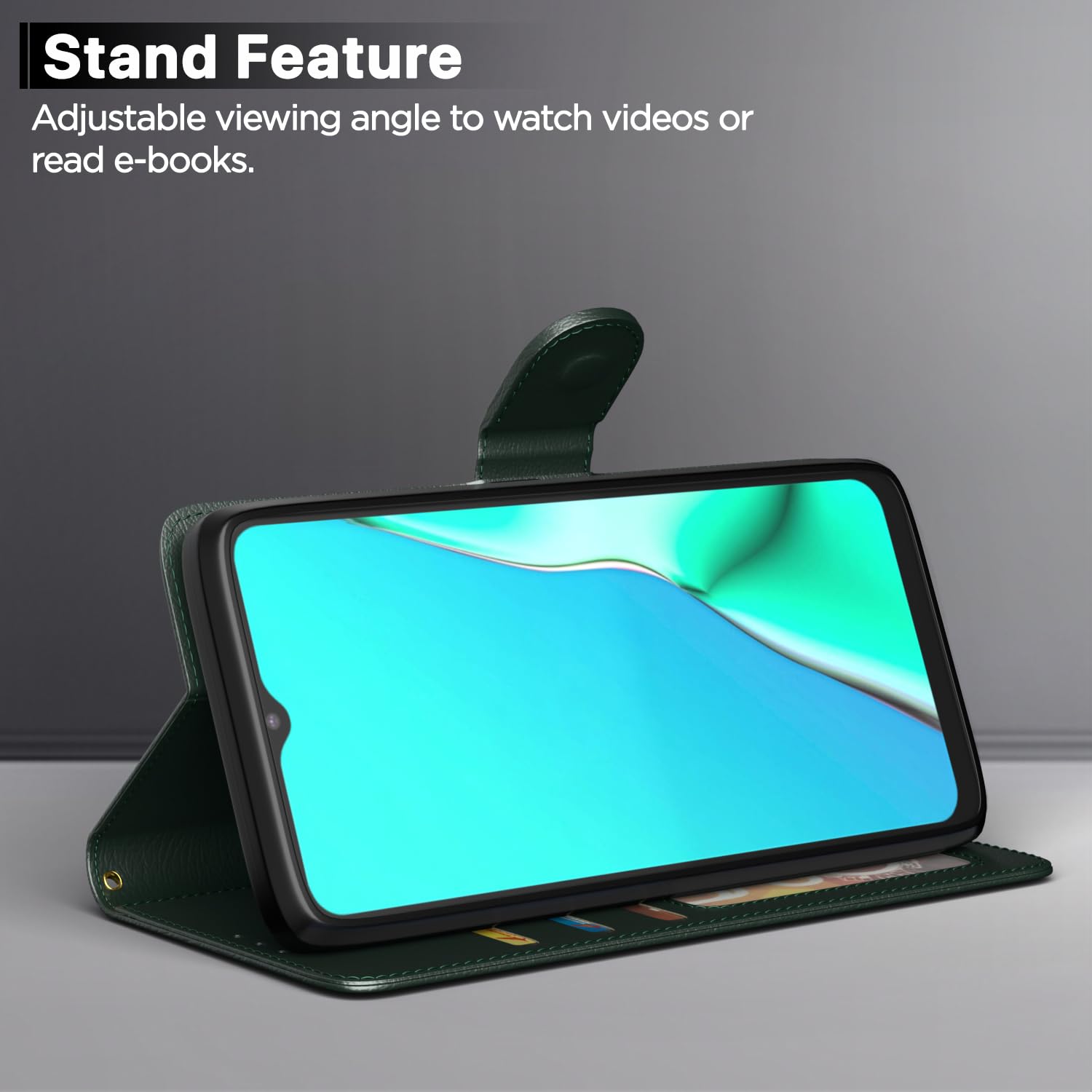 Oppo A5 2020/A9 2020 Wallet flip case in green by Pikkme – photo 3