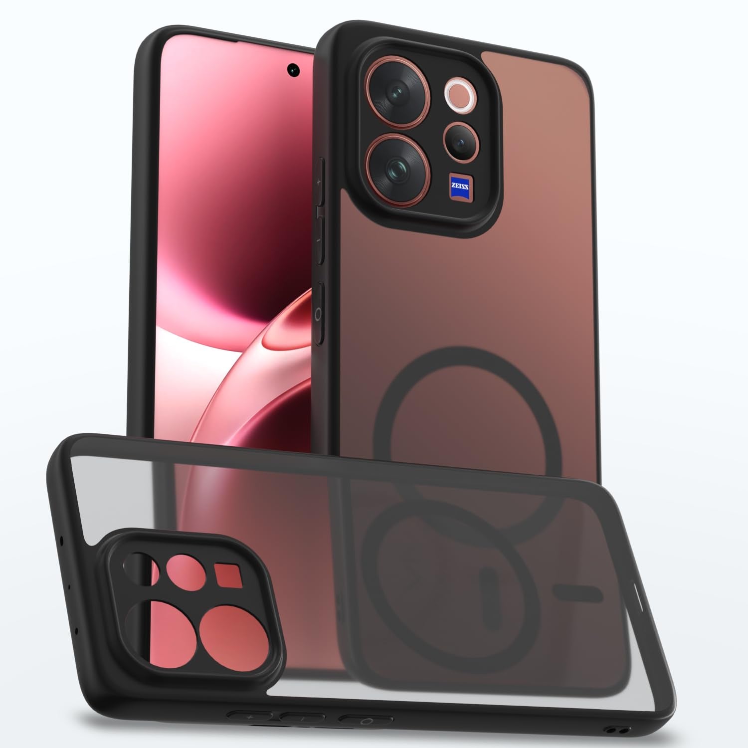 Black smoke mag-safe phone cover for Vivo V70 5G – Pikkme
