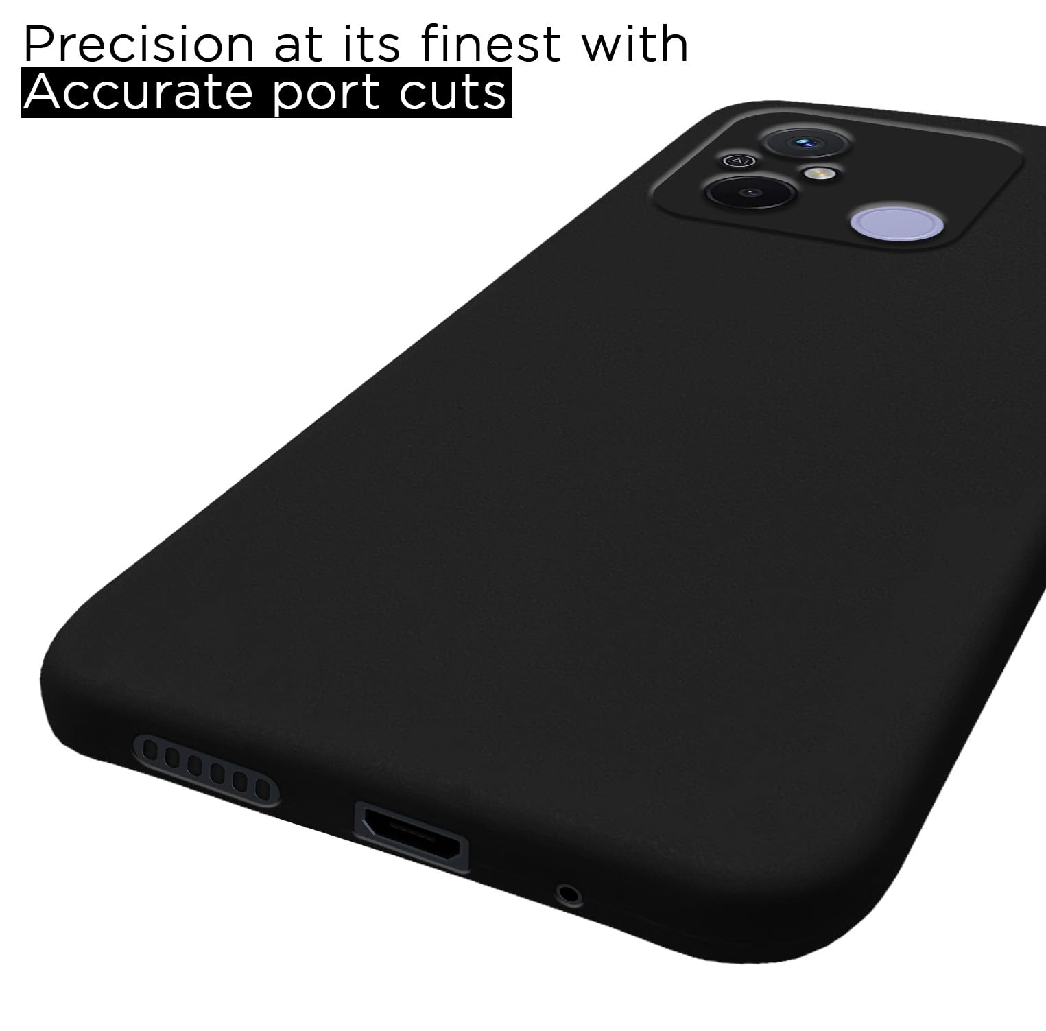 Black Liquid Silicone back cover for Redmi 12C/Poco C55 – Pikkme – photo 5
