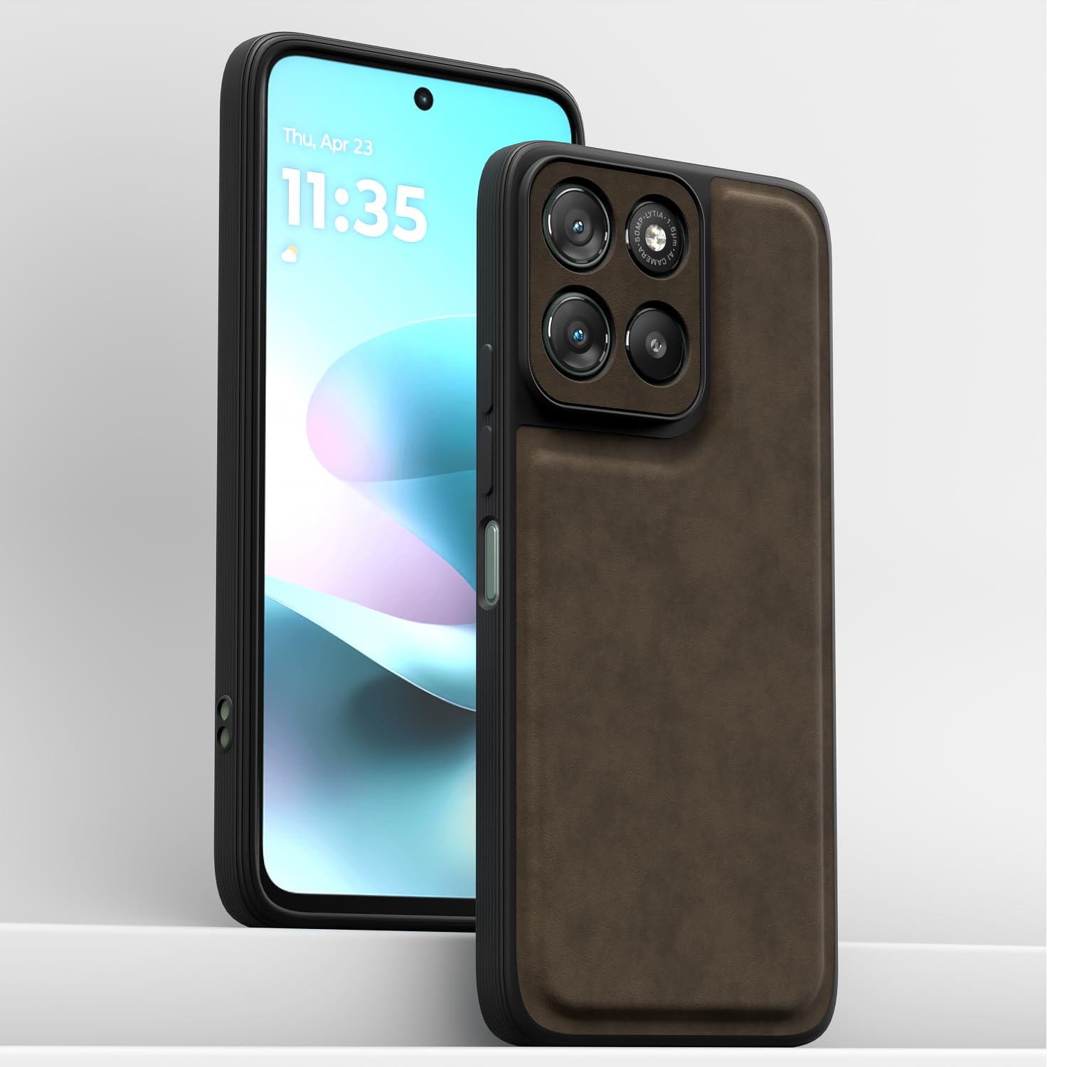 Moto G67 Power/G57 Power 5G Leather mobile back cover in coffee by Pikkme – photo 2