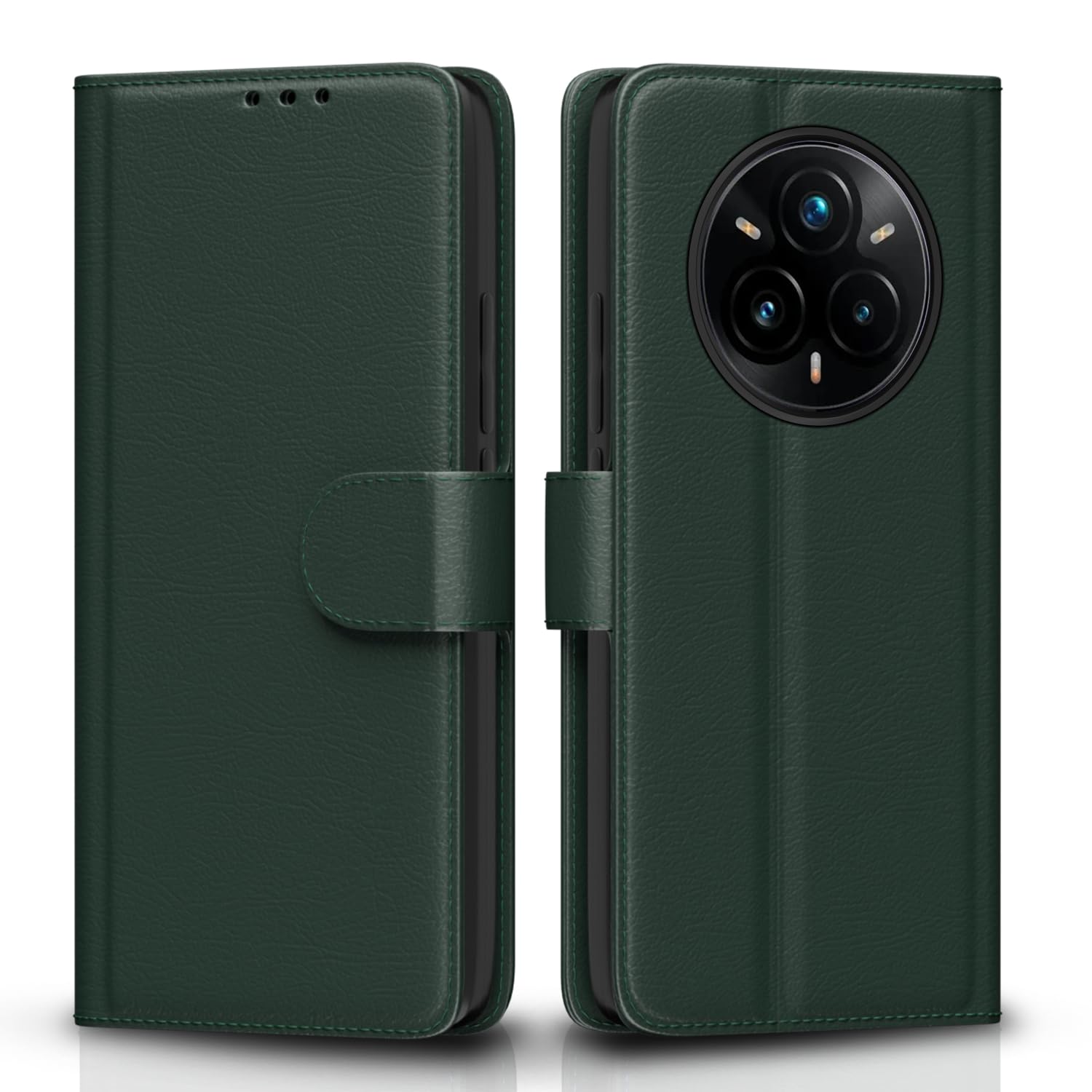 Pikkme Realme 14 Pro Plus 5G green mobile flip cover