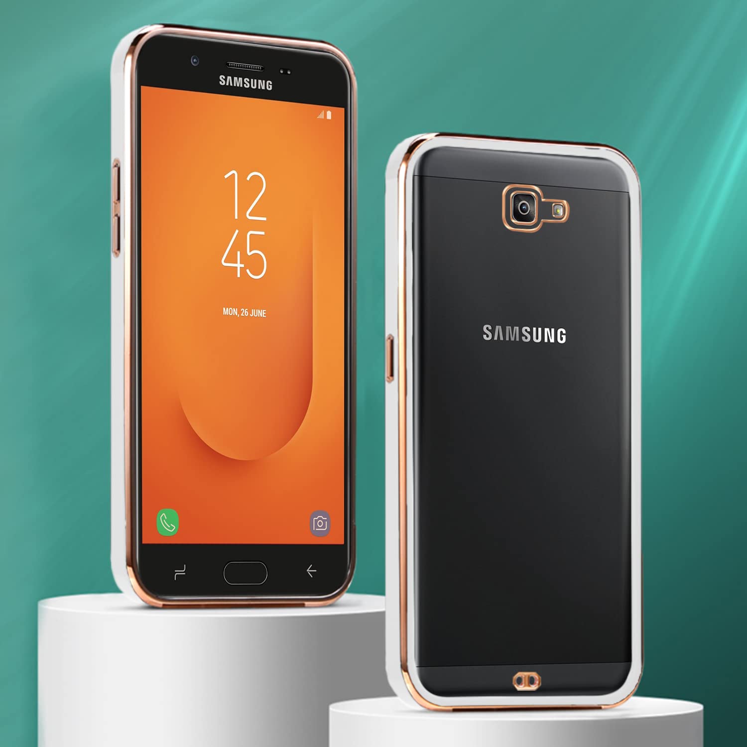 Samsung J7 Prime Chrome phone cover in white by Pikkme – photo 3