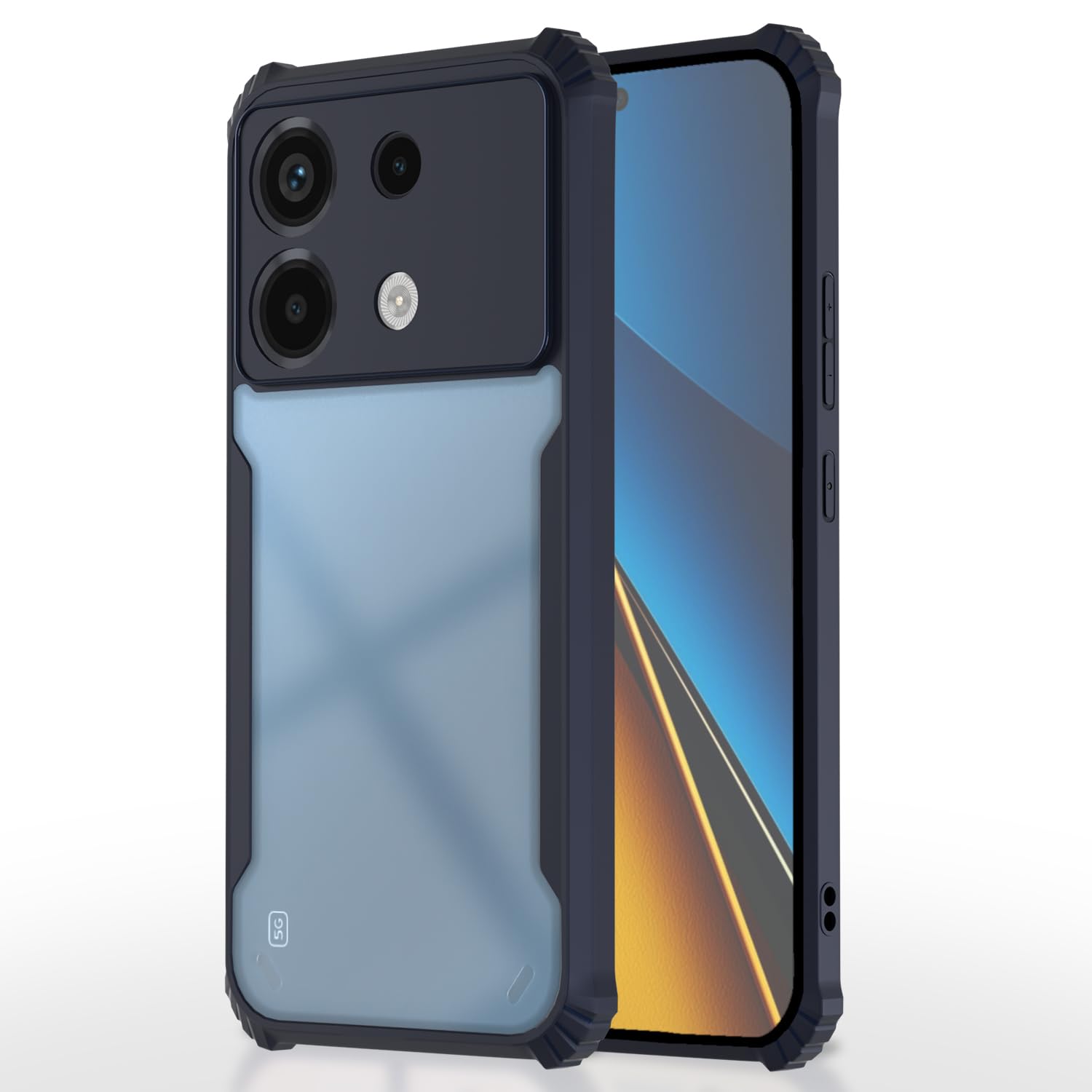 Pikkme blue back cover for Poco X6 5G