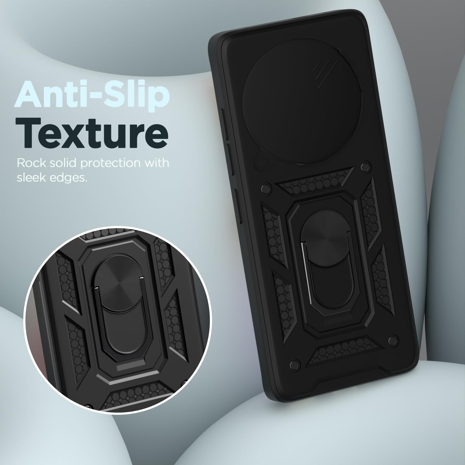 Pikkme Realme 14 Pro 5G D10 Tough Armor Back Cover (Black)