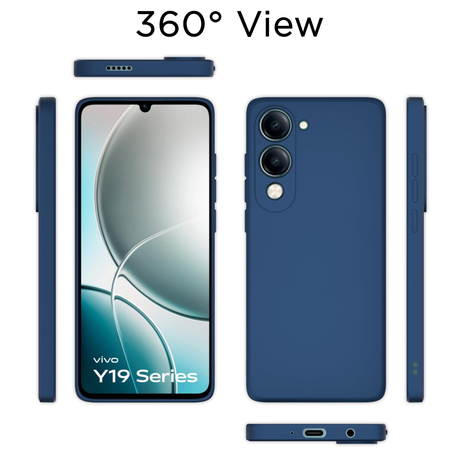 Pikkme Vivo Y19e / Y04 4G / Y29s 5G Soft Matte Silicone Shockproof Case (Blue)