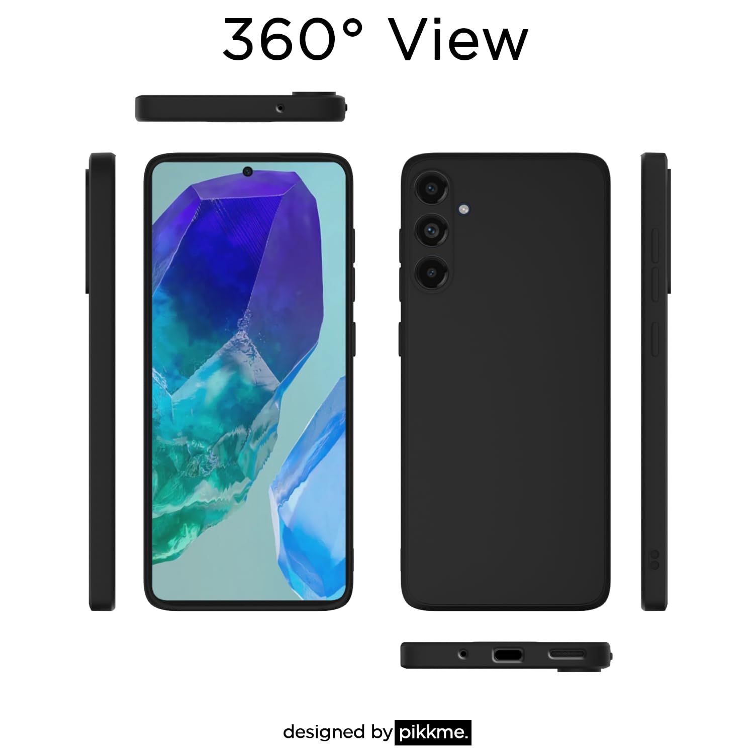 Pikkme Samsung Galaxy A35 5G Soft Matte Silicone Shockproof Case (Black)