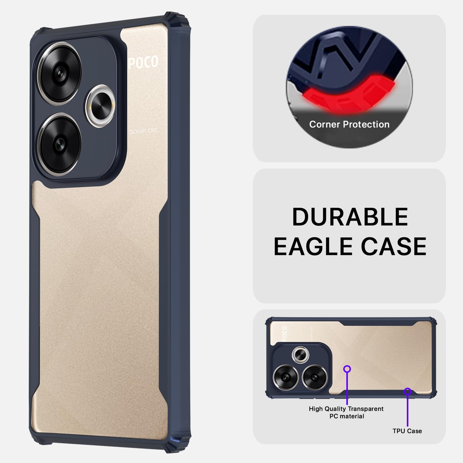 Pikkme blue Clear mobile back cover for Poco F6 5G – photo 5