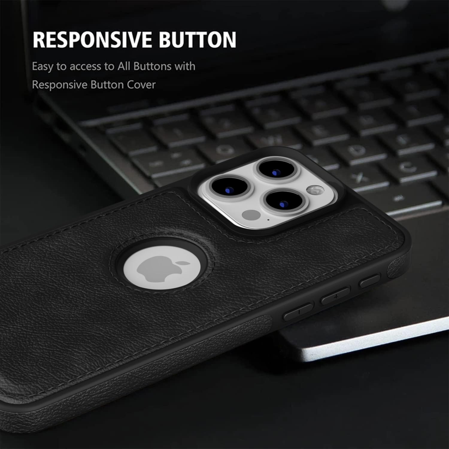 Pikkme iPhone 16 Pro Flexible Pu Leather Back Case | Black