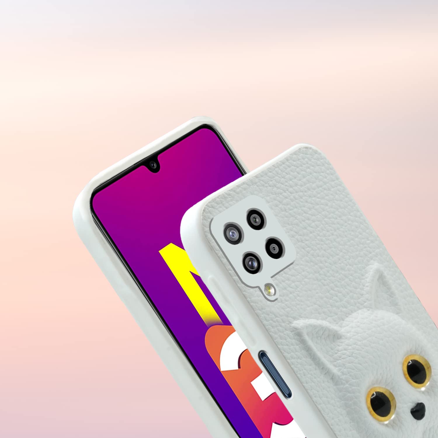 Samsung M32 4G Cat phone cover in white by Pikkme – photo 6