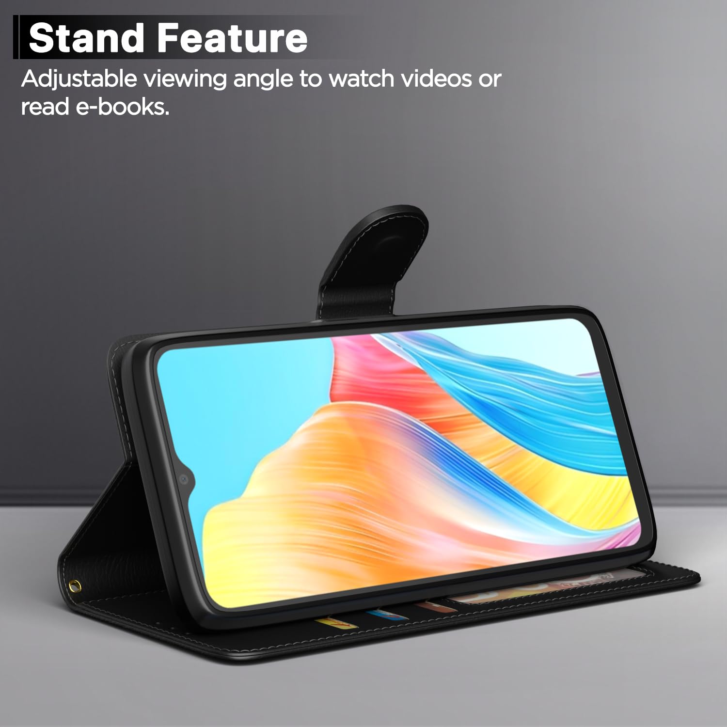 Pikkme Oppo A38 4G Vintage Flip Cover (Black)