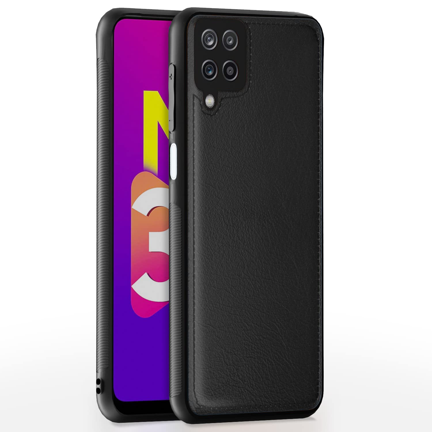 Black Leather phone cover for Samsung M32 Prime/M32 4G – Pikkme