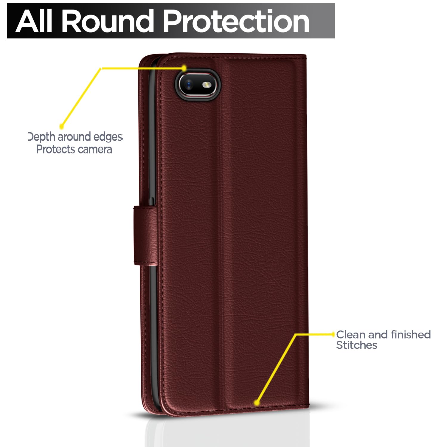 Brown Wallet mobile flip cover for Oppo A1K – Pikkme – photo 4