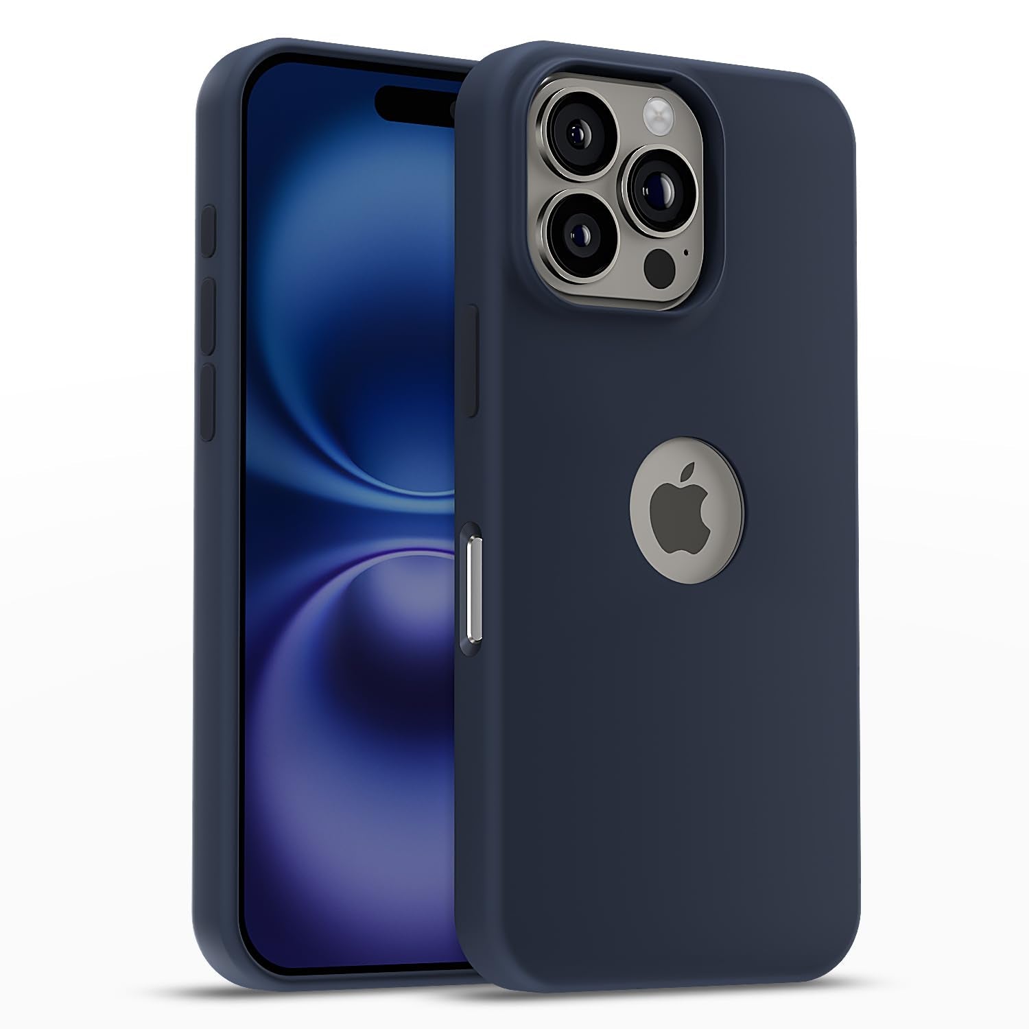 Pikkme iPhone 16 Pro Max Super Soft Silicone Back Cover - Dark Blue