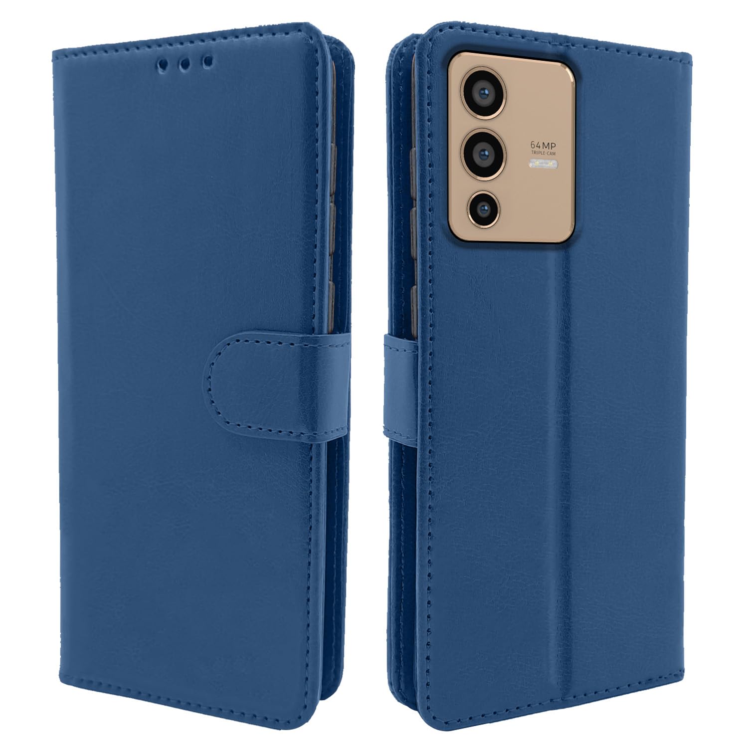 Vivo V23 5G flip cover in blue by Pikkme