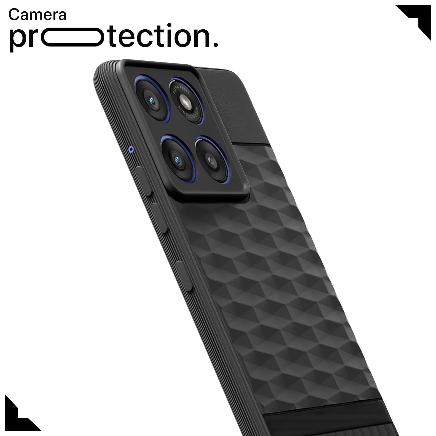 Pikkme Motorola Moto Edge 60 Stylus 5G Shockproof Soft Flexible Gencase Back Cover (Black)