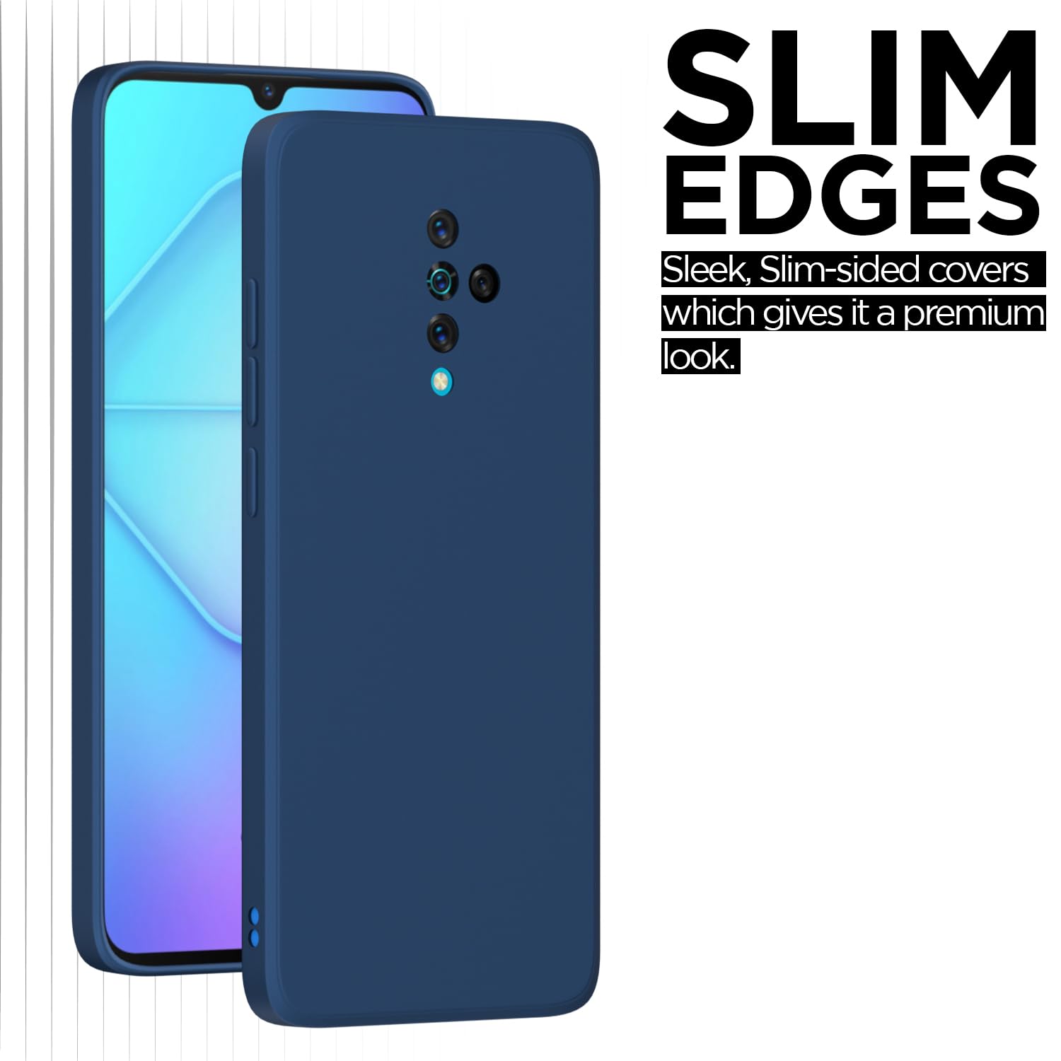 Pikkme Vivo S1 Pro Soft Matte Silicone Shockproof Case (Blue)