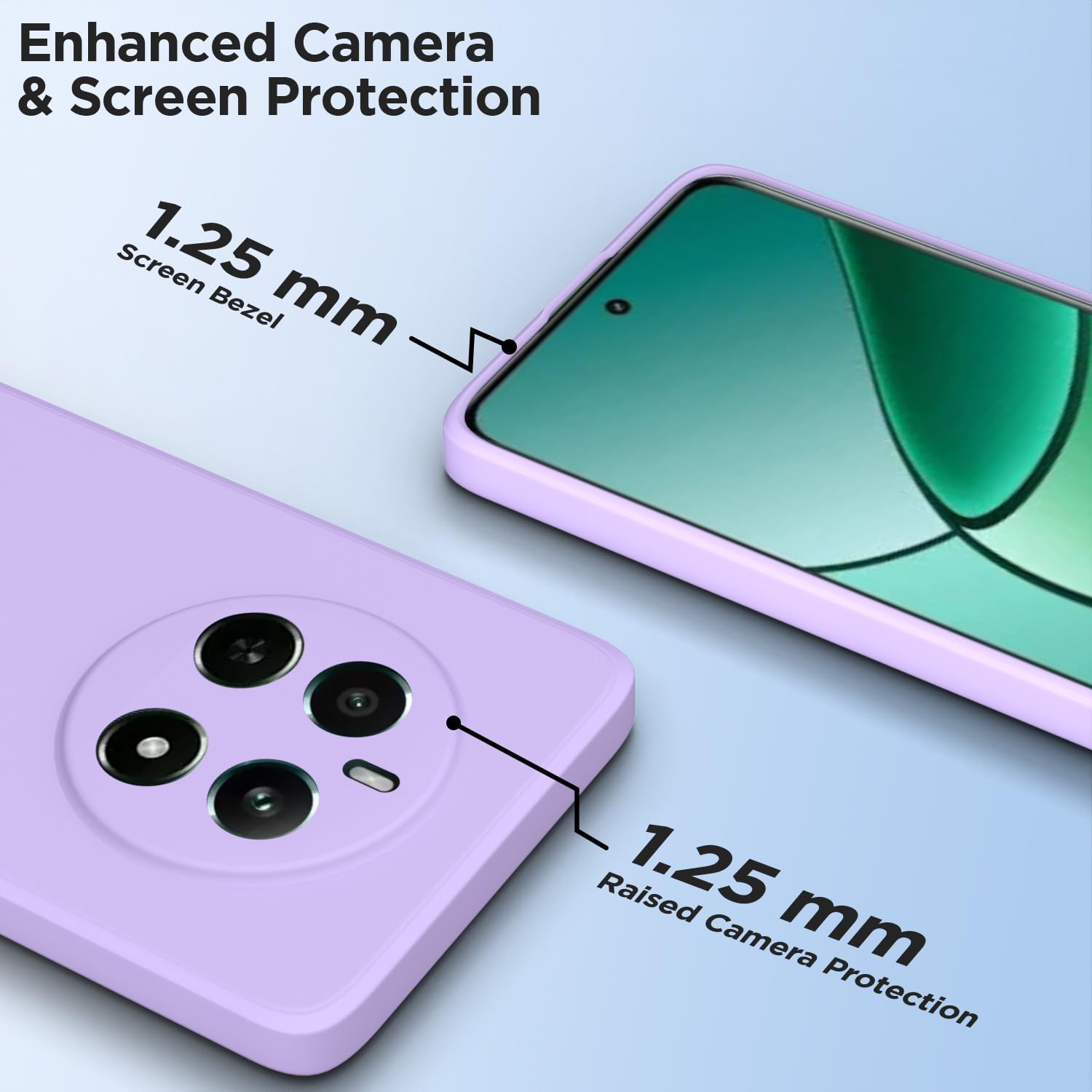 Pikkme Realme Narzo 70x 5G / N65 / Realme 13/12/12X 5G/C65 Liquid Silicone Back Cover | Purple