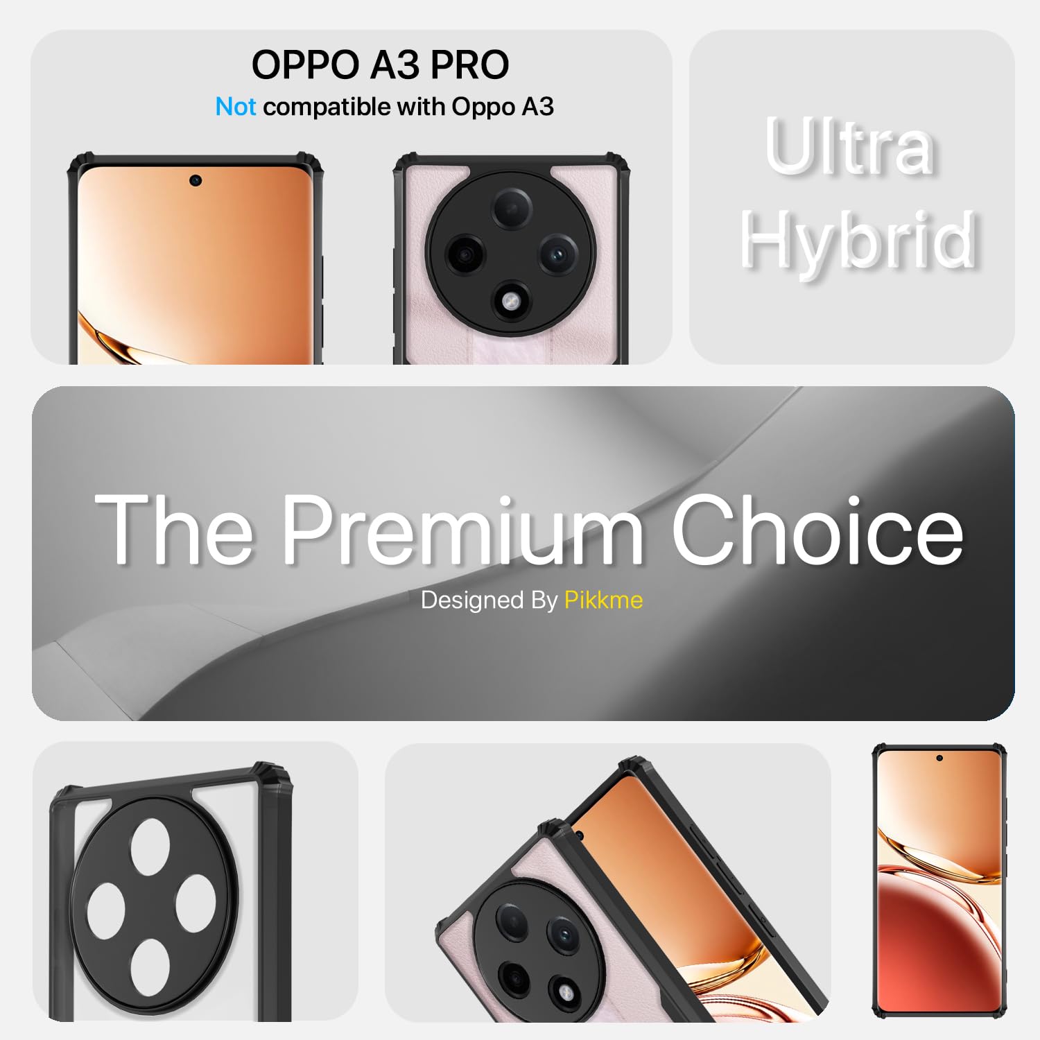 Pikkme Oppo A3 Pro 5G Eagle Back Cover (Black)