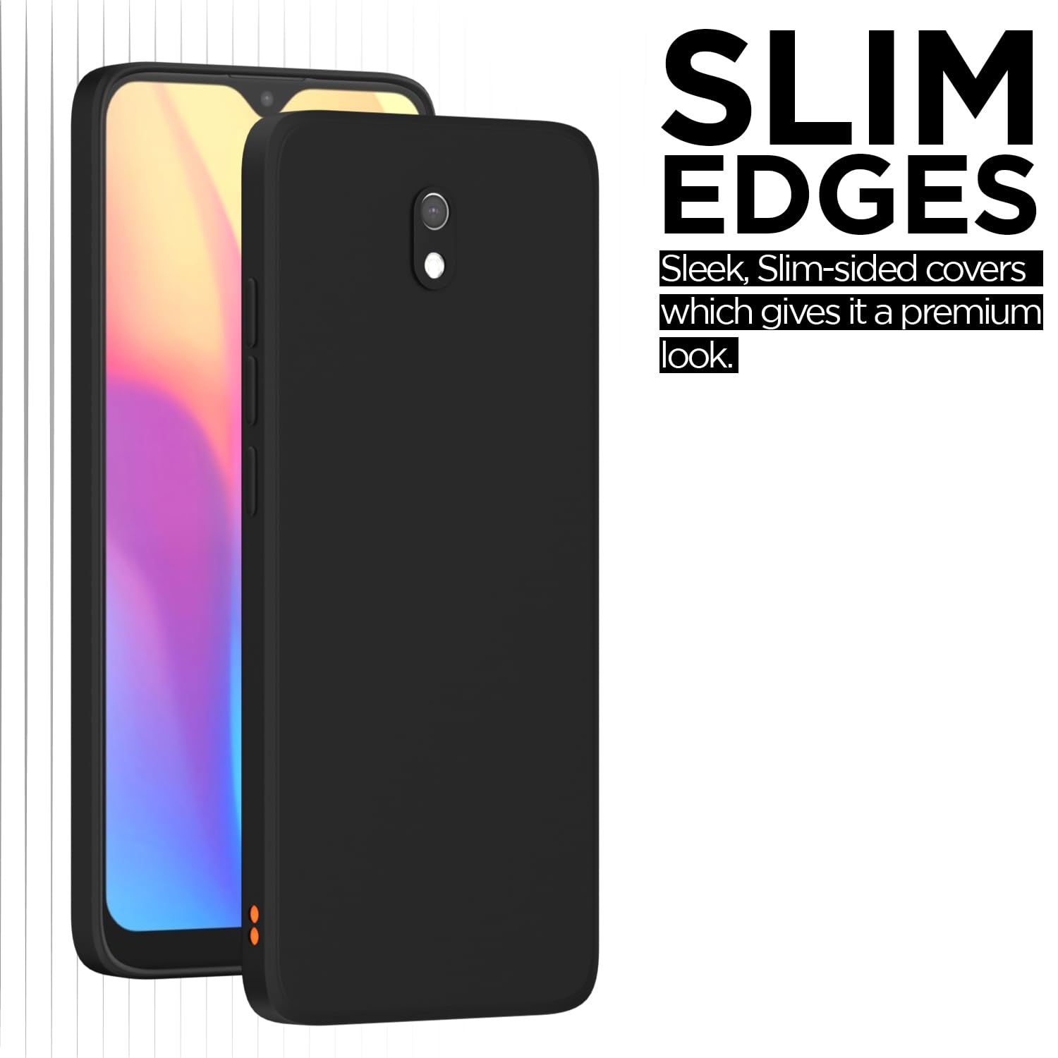 Pikkme Redmi 8A Soft Matte Silicone Shockproof Case (Black)