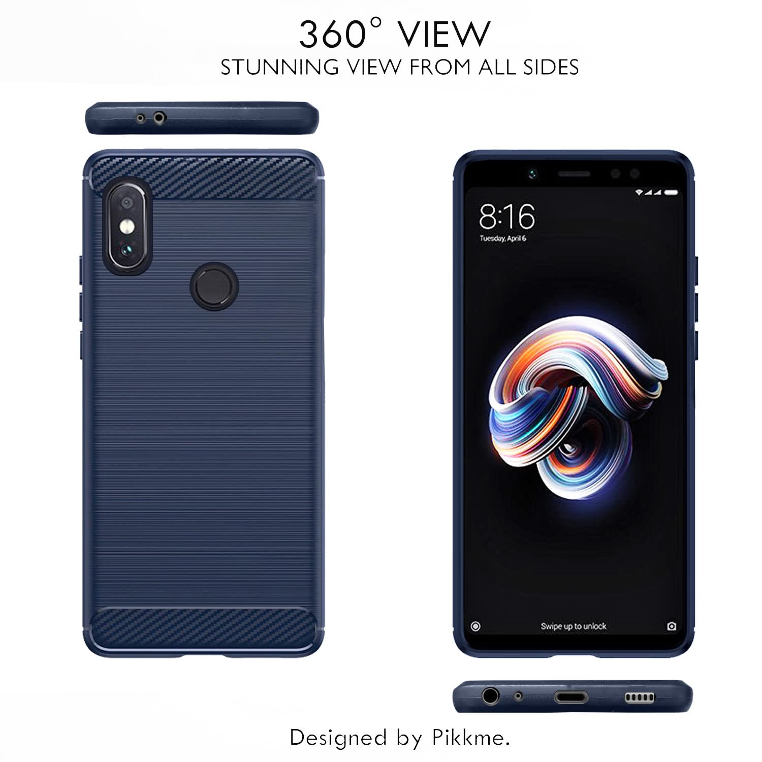 Pikkme blue Hybrid mobile cover for Redmi Note 5 Pro – photo 2