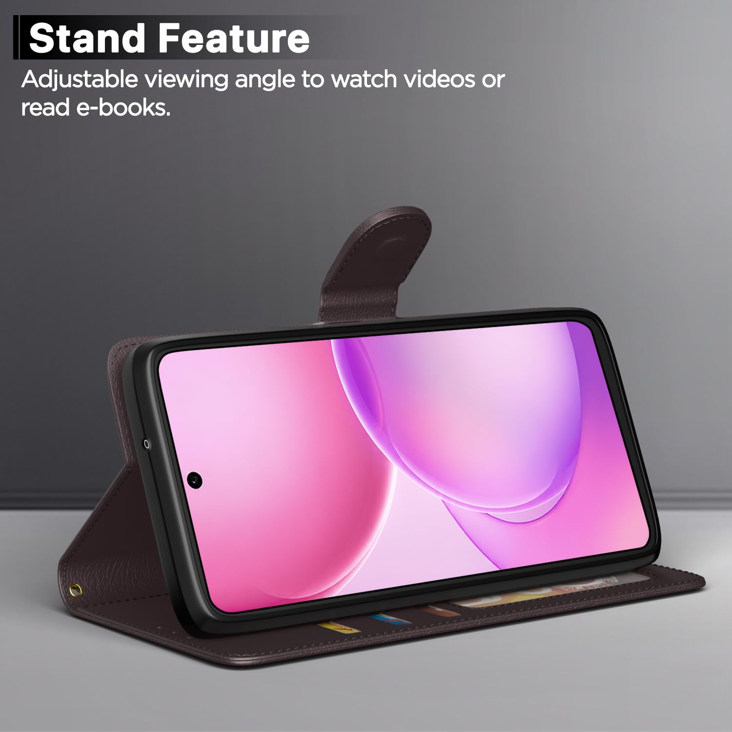 Oppo Reno 16 5G mobile flip cover in coffee by Pikkme – photo 3