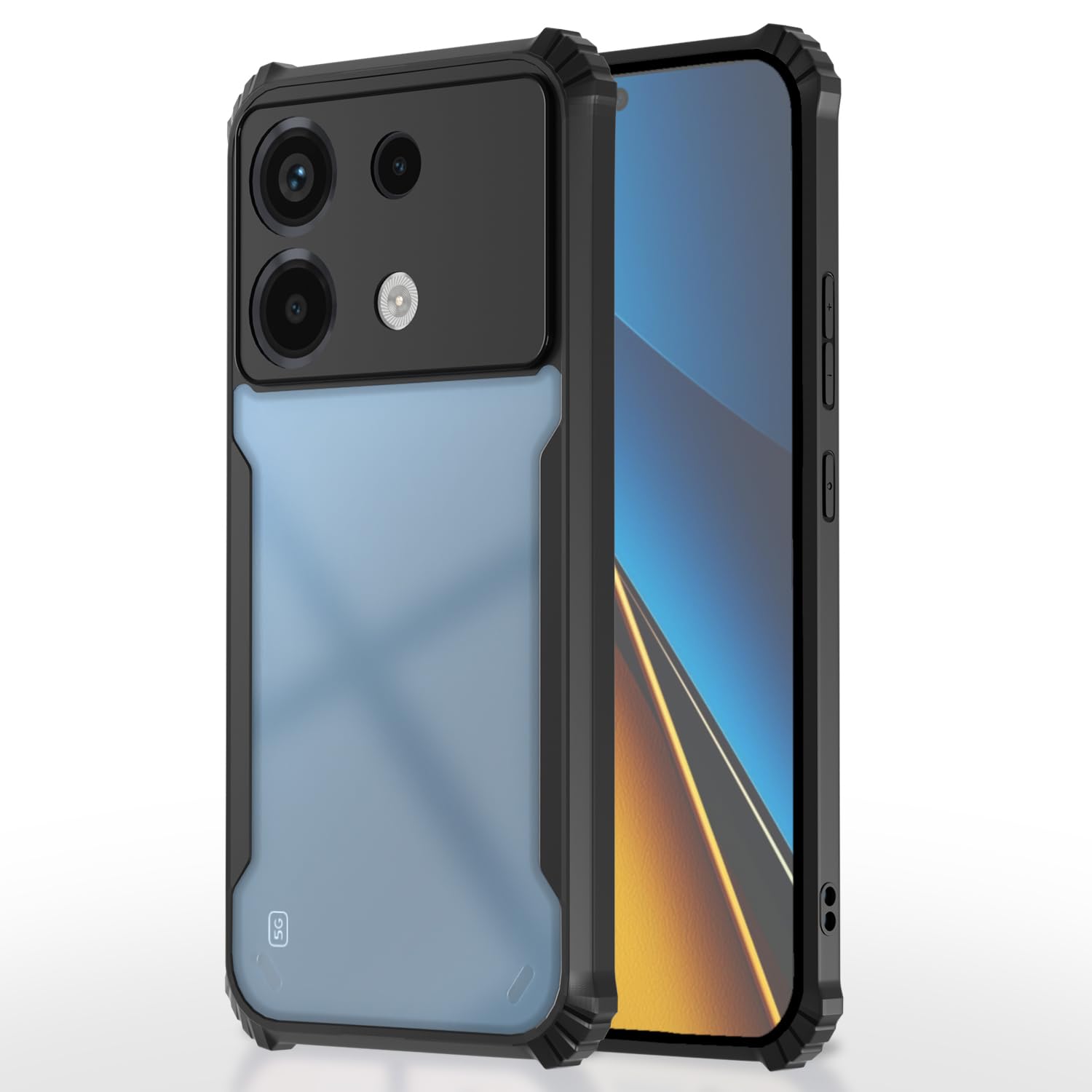 Black phone cover for Poco X6 5G – Pikkme