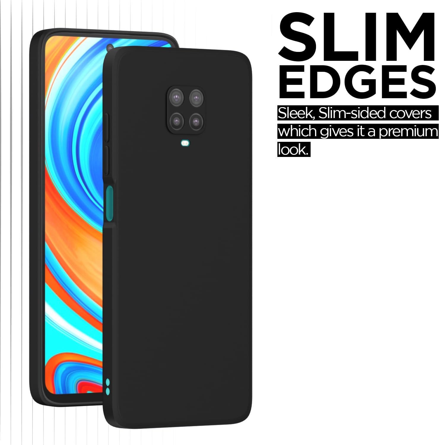 Pikkme Redmi Note 10 Lite / Redmi Note 9 Pro / Note 9 Pro Max Soft Matte Silicone Shockproof Case(Black)