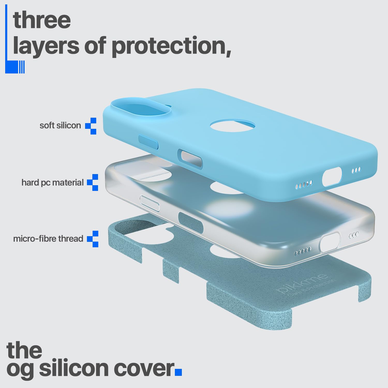 Pikkme iPhone 16 Super Soft Silicone Back Cover (Sea Blue)