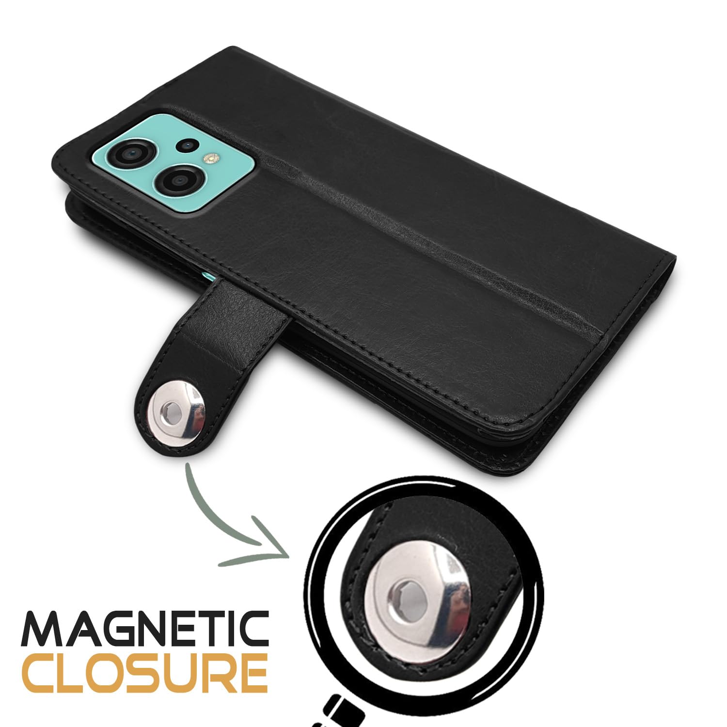 Pikkme OnePlus Nord Ce 2 Lite 5G Button Flip Cover (Black)