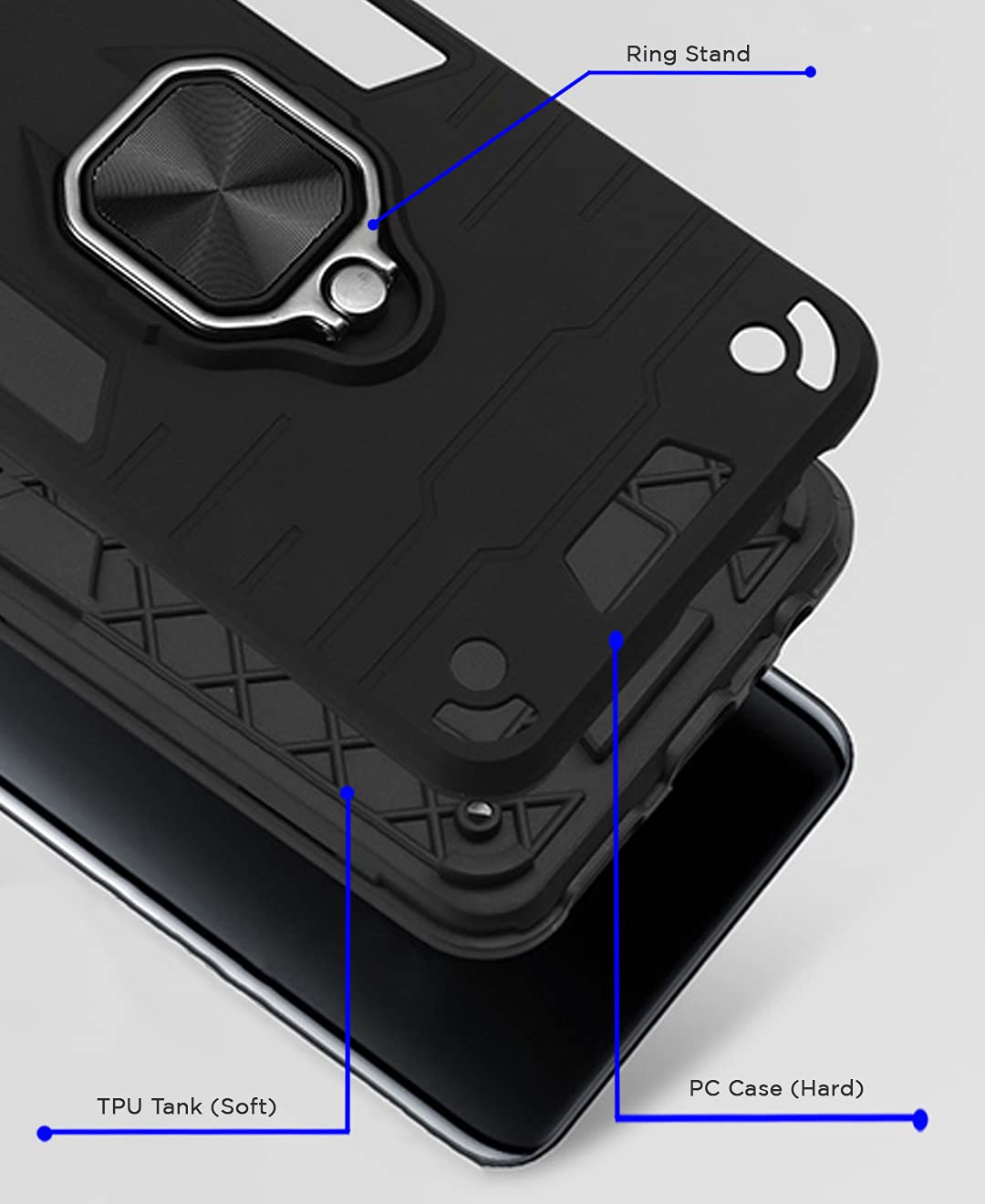 Black D5 Tough Armor mobile cover for Oppo F9 Pro, Realme 2 Pro, Oppo F9 – Pikkme – photo 2