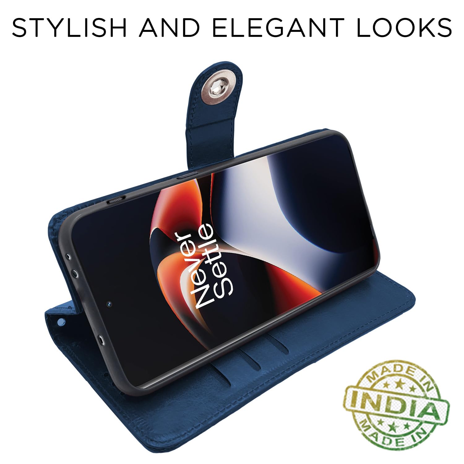 Pikkme blue Button flip cover for OnePlus 11R 5G – photo 5