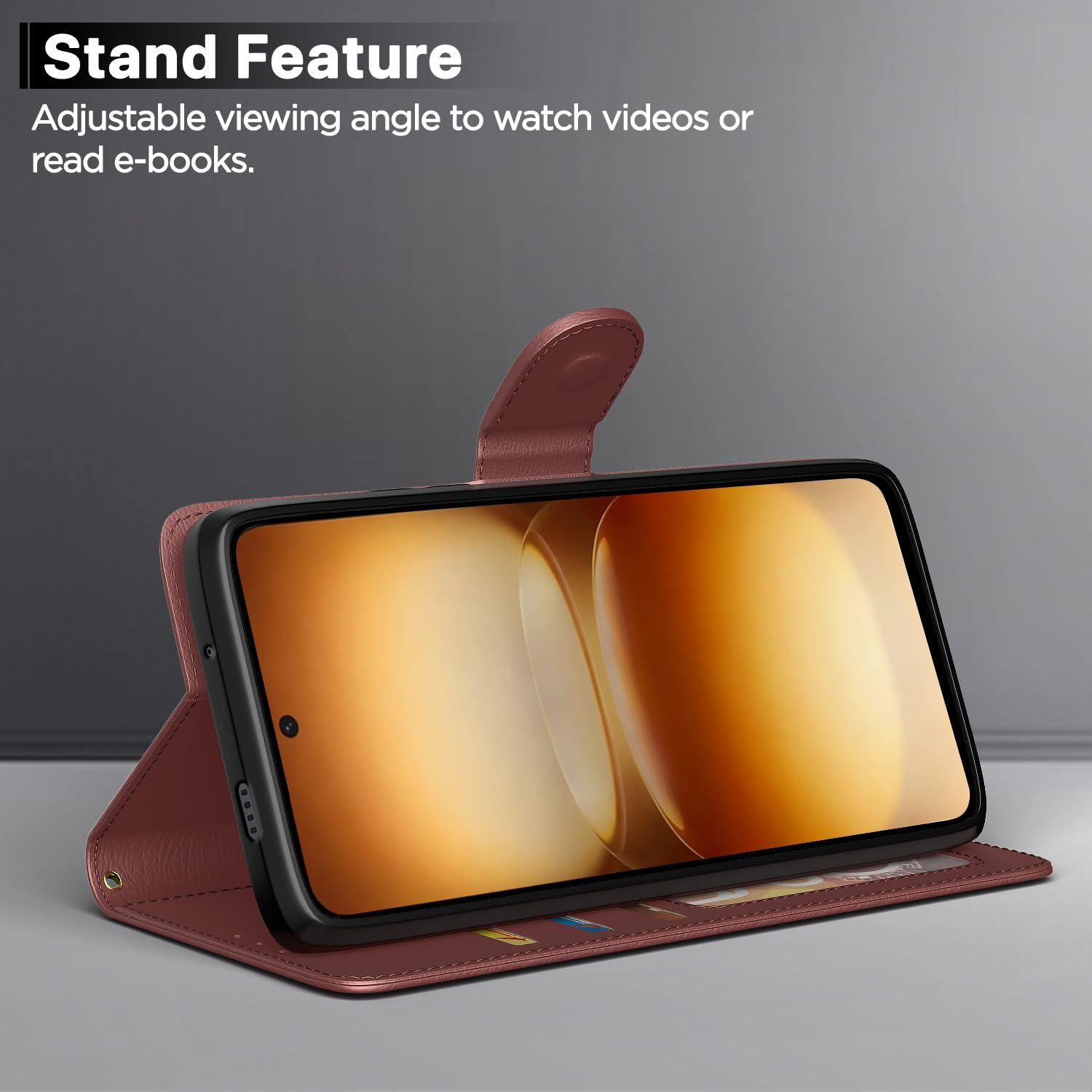 Pikkme brown Wallet mobile flip cover for iQOO 15R 5G – photo 3