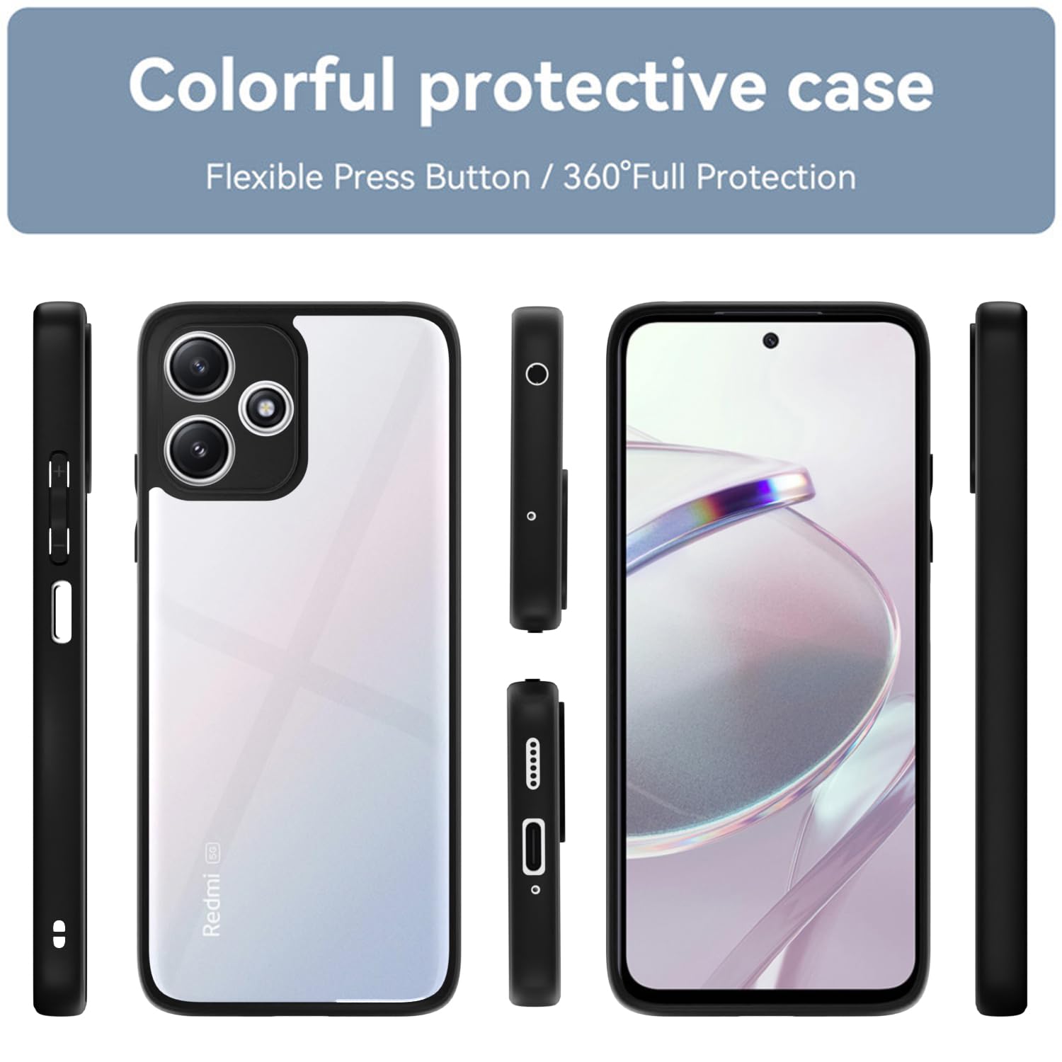 Redmi 12 5G/Poco M6 Pro mobile cover in black by Pikkme – photo 2