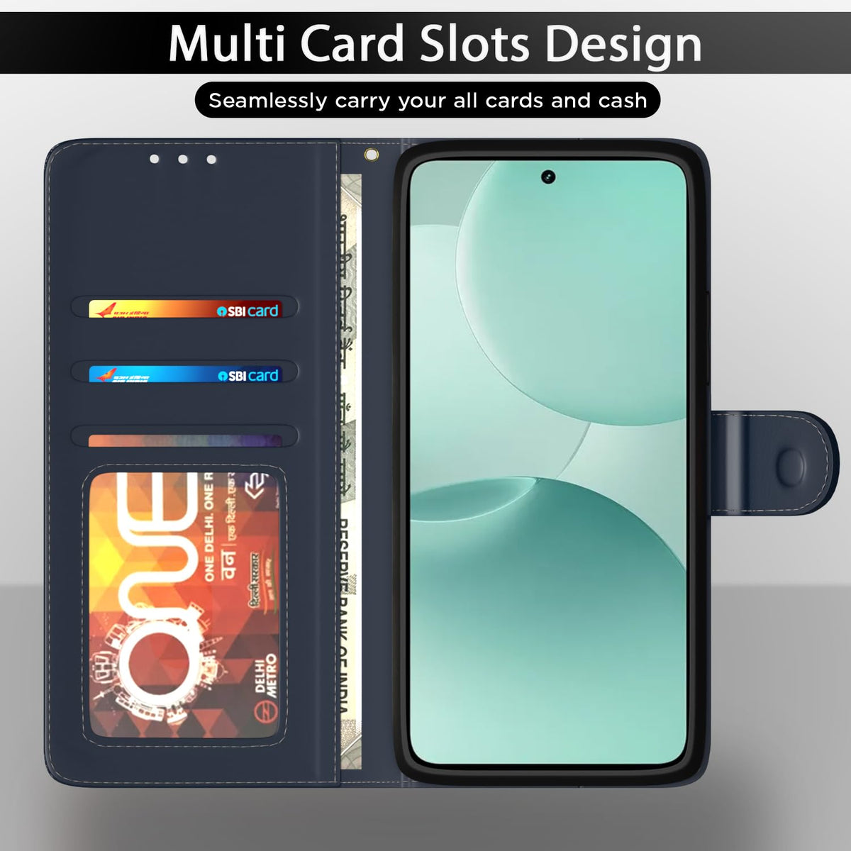 Pikkme blue Wallet flip case for Realme P4x 5G – photo 5